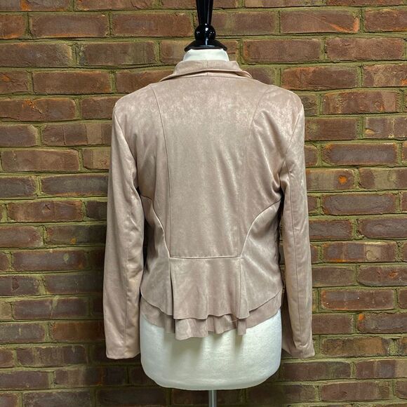 Miami Blush Micro Suede Biker Jacket Size Medium - Picture 4 of 9